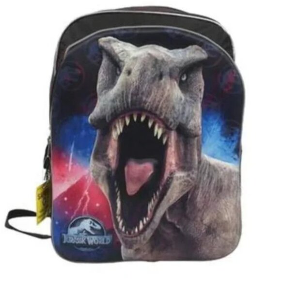 Jurassic World 3D T-Rex Backpack | Kids School Bag | 16" Canvas Bookbag - Picture 1 of 3